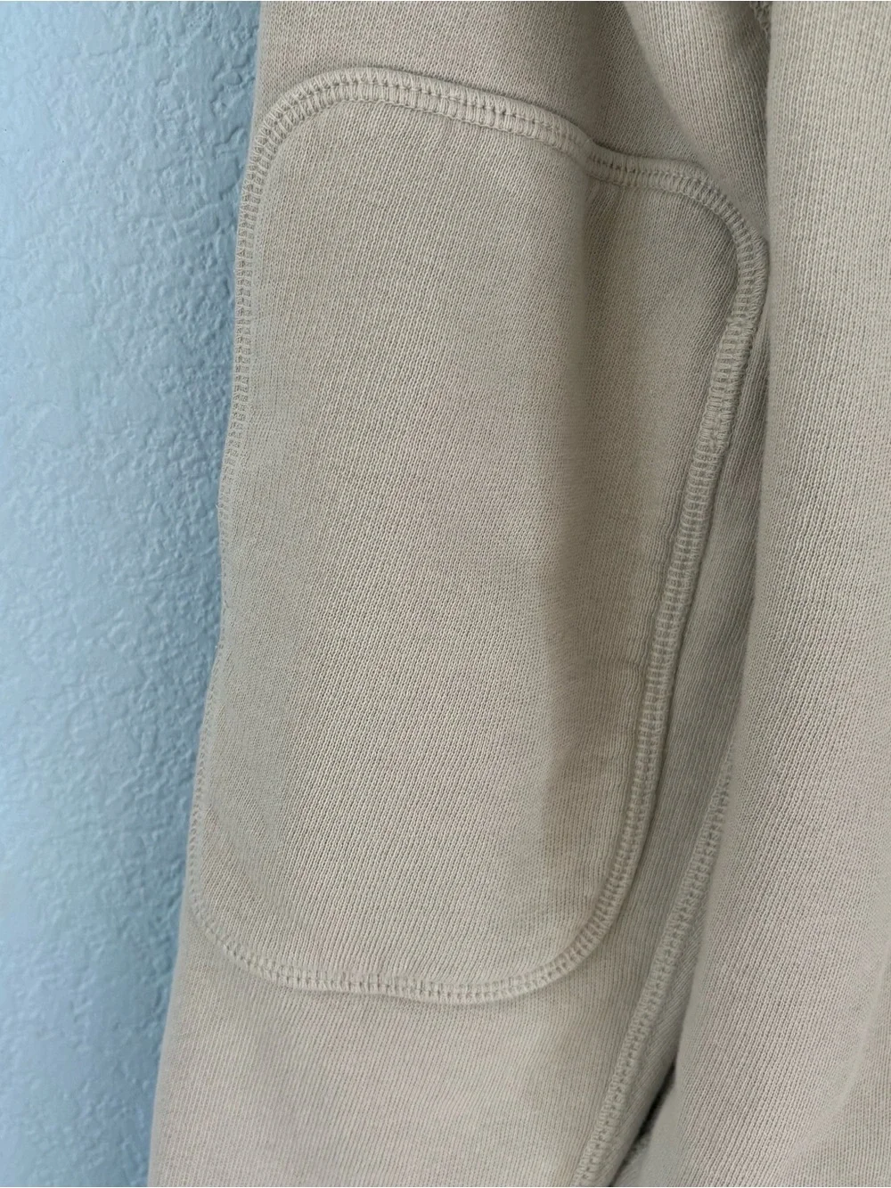 Billy Reid Sweatshirt Tinted White Crewneck Sweatshirt Cotton Elbow Patch
